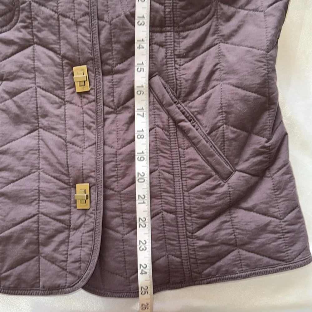 Chadwick’s Brown Barn Jacket Brown Quilted Soft Velour Fleece Lined Toggles Sz M - Picture 6 of 12